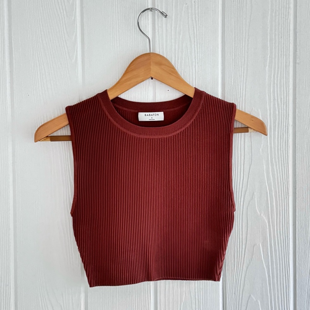 Aritzia Rust-Brown Crop Top